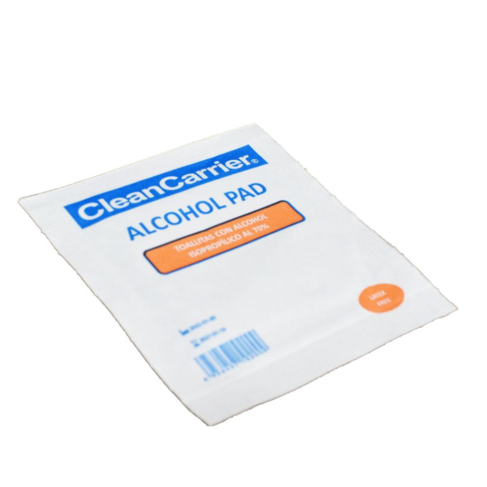Toallitas con alcohol isopropilico al 70% Cleancarrier (200 unidades)