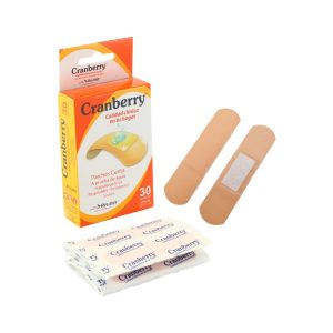 Parche curita rectangular, Cranberry (30 unidades)