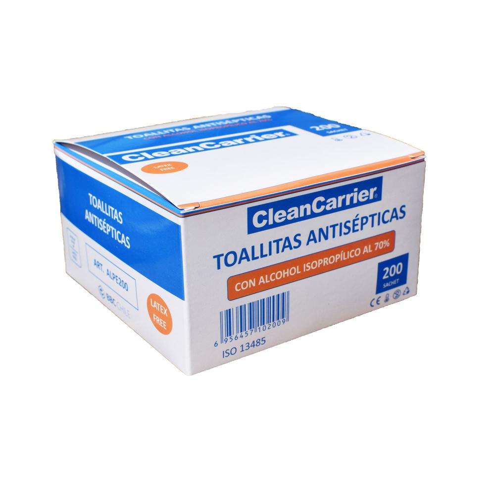 Toallitas con alcohol isopropilico al 70% Cleancarrier (200 unidades) - Imagen 2