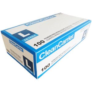 Guantes de Nitrilo azul Talla L CleanCarrier (100 unidades)